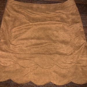 Suede scalloped skirt